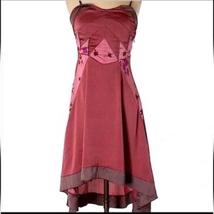 Free People Patchwork Asymmetrical Slip Dress Copper | Boho Fairy Grunge NWT